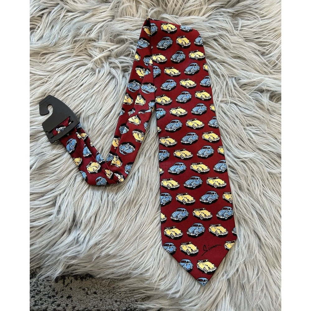 VTG Ralph Marlin Volkswagon Beetle Novelty Silk Tie RM Style Slug-A-Bug USA made